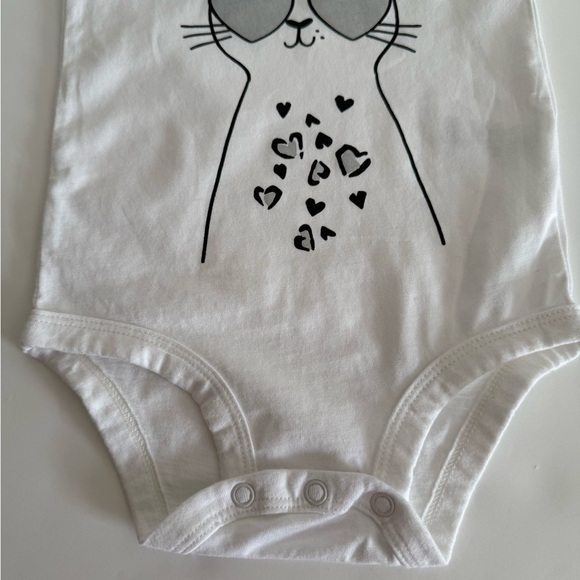 Carters White and Black Cat with Shades One Piece - Picture 9 of 11